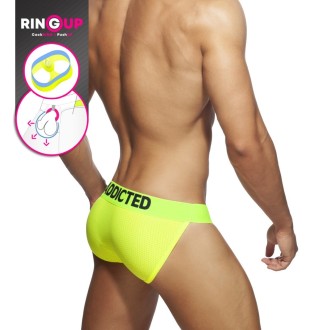 Addicted Ring Up Neon Mesh Bikini Neon Yellow