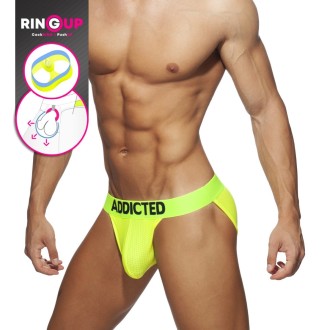 Addicted Ring Up Neon Mesh Bikini Neon Yellow