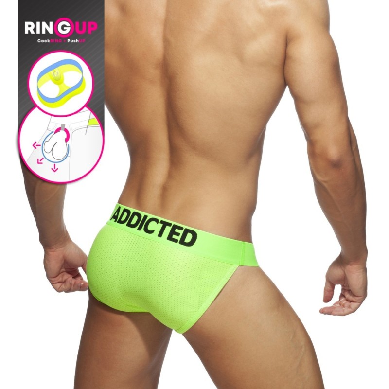 Addicted AD953 Ring Up Neon Mesh Bikini Neon Green