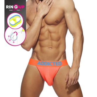 Addicted AD953 Ring Up Neon Mesh Bikini Neon Orange