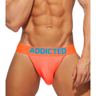 Addicted AD953 Ring Up Neon Mesh Bikini Neon Orange