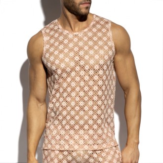 ES Collection TS361 Metallic Bloom Tank Top Pink