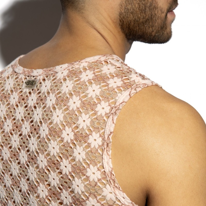 ES Collection TS361 Metallic Bloom Tank Top Pink