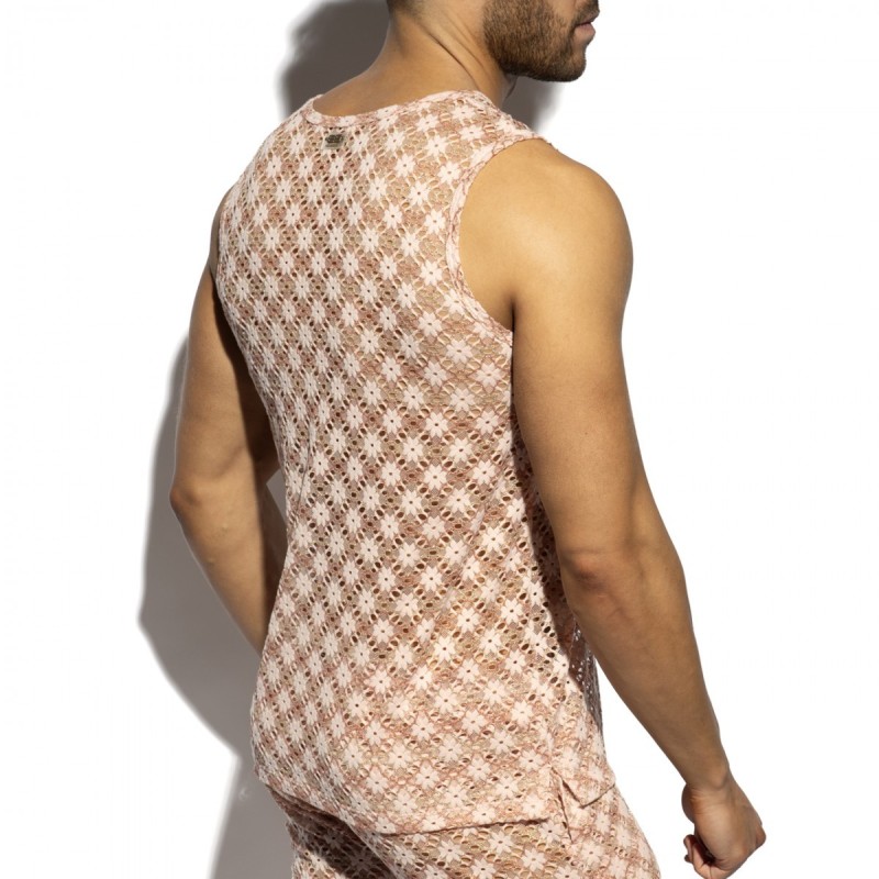 ES Collection TS361 Metallic Bloom Tank Top Pink