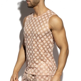 ES Collection TS361 Metallic Bloom Tank Top Pink