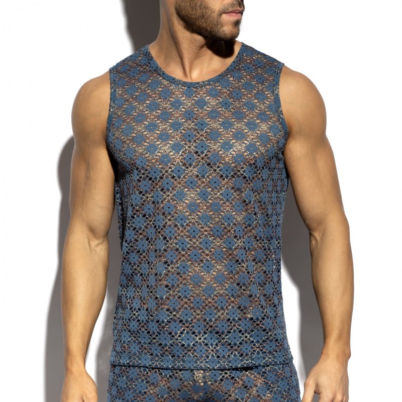 ES Collection TS361 Metallic Bloom Tank Top Cobalt ES Collection TS361 Metallic Bloom Tank Top Cobalt