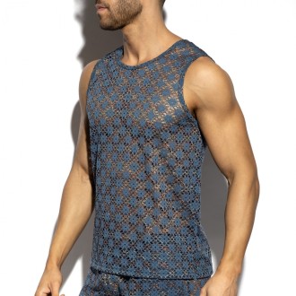 ES Collection TS361 Metallic Bloom Tank Top Cobalt