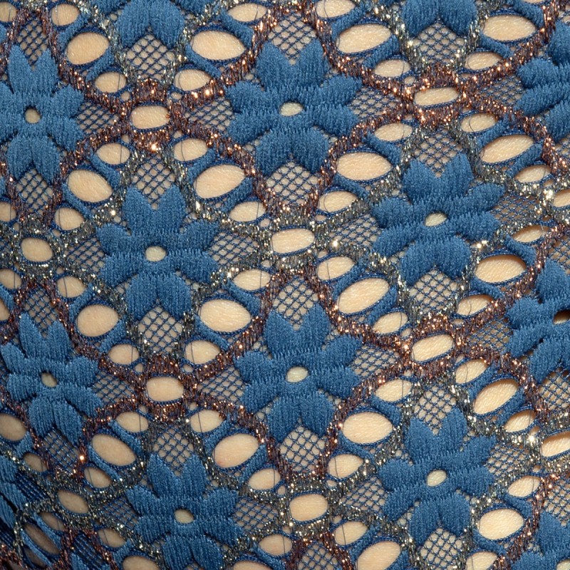 ES collection UN677 Metallic Bloom Bikini Cobalt