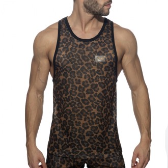 Addicted AD1139 Leopard Mesh Tank Top