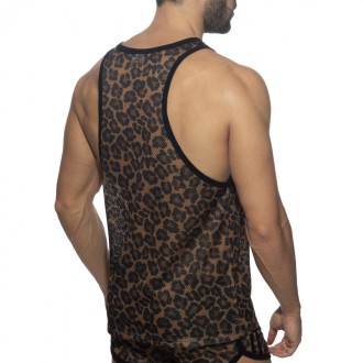 Addicted AD1139 Leopard Mesh Tank Top