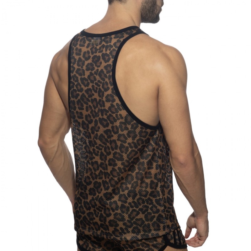 Addicted AD1139 Leopard Mesh Tank Top