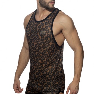Addicted AD1139 Leopard Mesh Tank Top