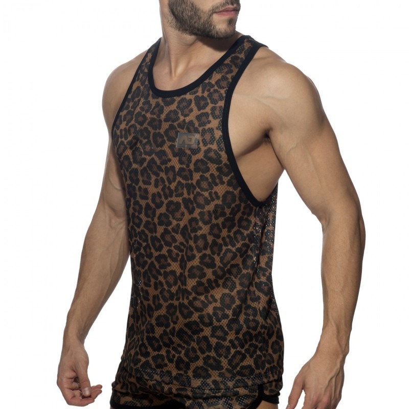 Addicted AD1139 Leopard Mesh Tank Top