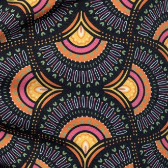 ES collection 2606 Peacock Print Swim Shorts Black