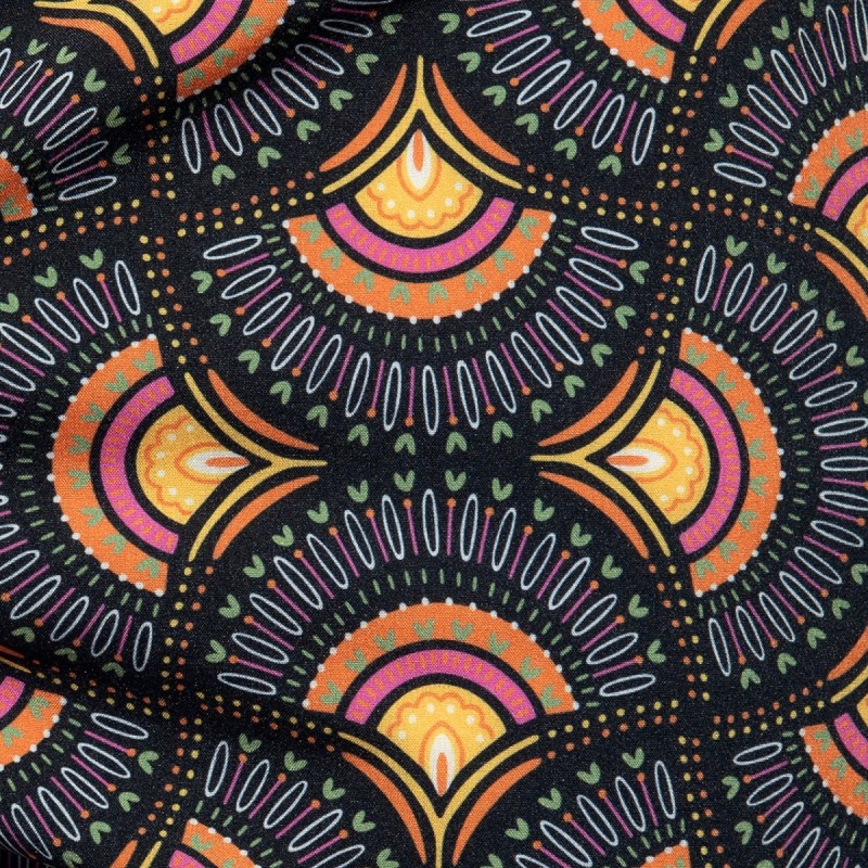 ES collection 2606 Peacock Print Swim Shorts Black