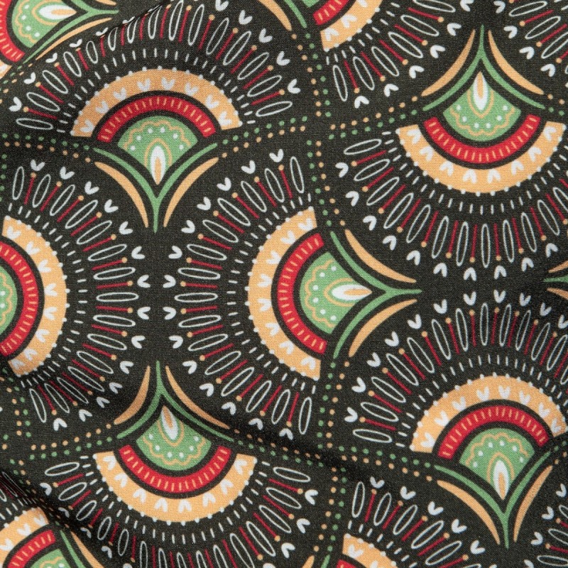 ES collection 2606 Peacock Print Shorts Khaky