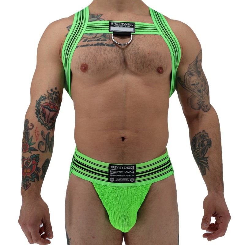 BREEDWELL Cumdump Bulldog Harness Neon Green