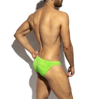 ES Collection 2613 Neon Wrinkled Swim Bikini Neon Green