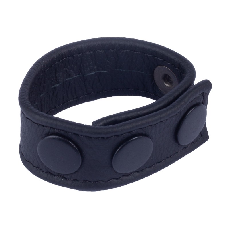 Red Leather Cocky - Adjustable Leather Cockring - Black