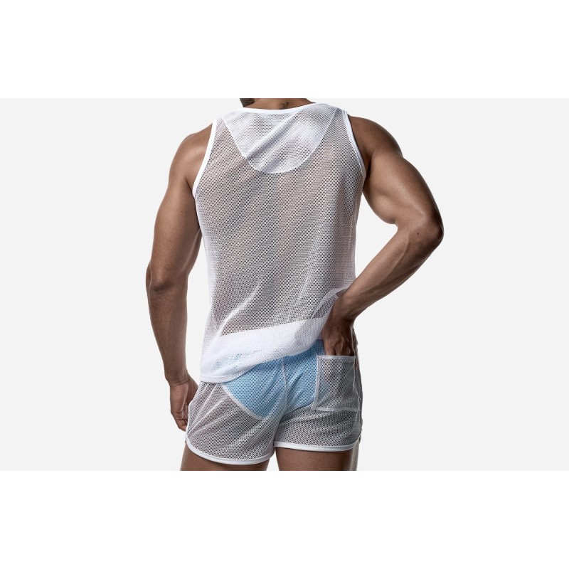 PUMP 14034 White Mesh Tank Top PUMP 14034 White Mesh Tank Top