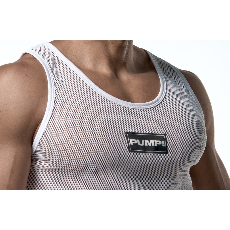 PUMP 14034 White Mesh Tank Top PUMP 14034 White Mesh Tank Top