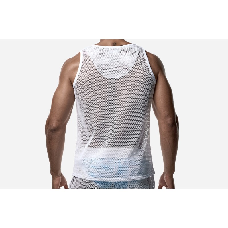 PUMP 14034 White Mesh Tank Top PUMP 14034 White Mesh Tank Top