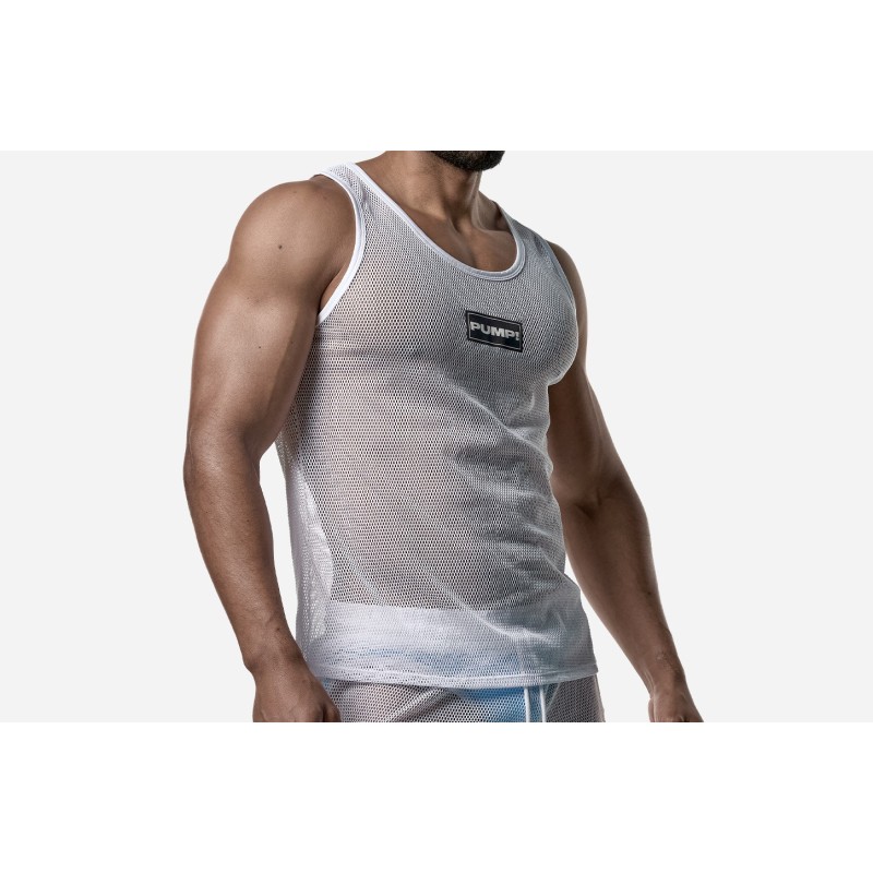 PUMP 14034 White Mesh Tank Top PUMP 14034 White Mesh Tank Top