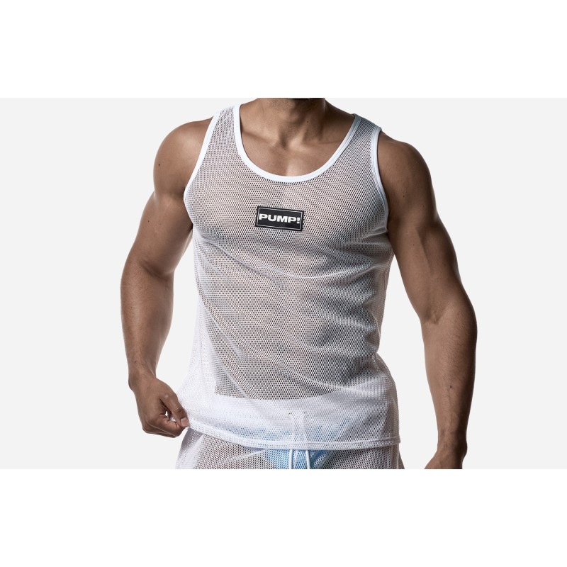 PUMP 14034 White Mesh Tank Top PUMP 14034 White Mesh Tank Top