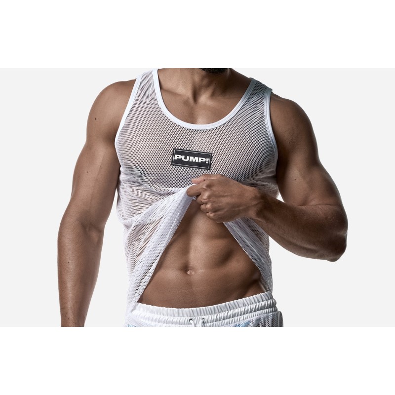 PUMP 14034 White Mesh Tank Top PUMP 14034 White Mesh Tank Top