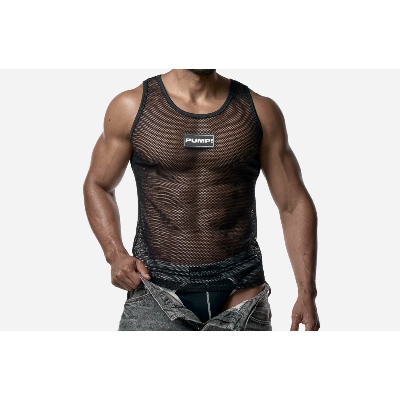 PUMP 14035 Black Mesh Tank Top
