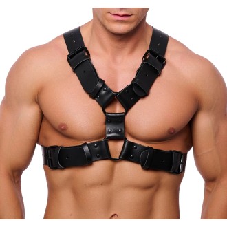 Red Leather Right Leather Harness Black