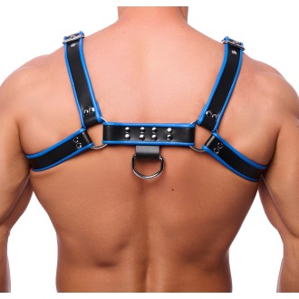 Red Leather Premium Leather Harness Black/Blue