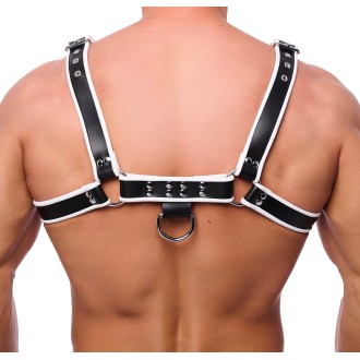 Red Leather Premium Leather Harness Black/White Red Leather Premium Leather Harness Black/White