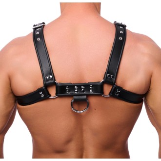Red Leather Premium Leather Harness Black