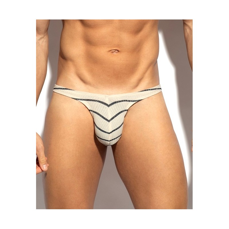 ES Collection UN674 Soft Grid Mini Thong White