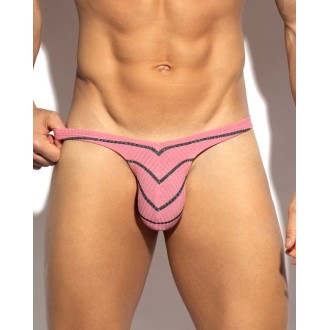 ES Collection UN674 Soft Grid Mini Thong Pink