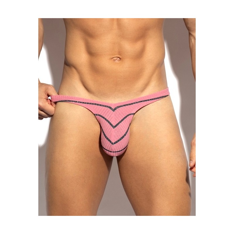 ES Collection UN674 Soft Grid Mini Thong Pink