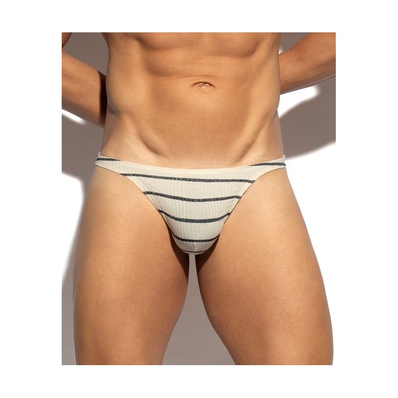 ES Collection UN675 Soft Grid Thong White