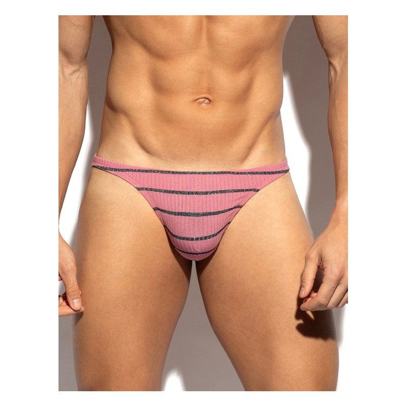 ES Collection UN675 Soft Grid Thong Pink