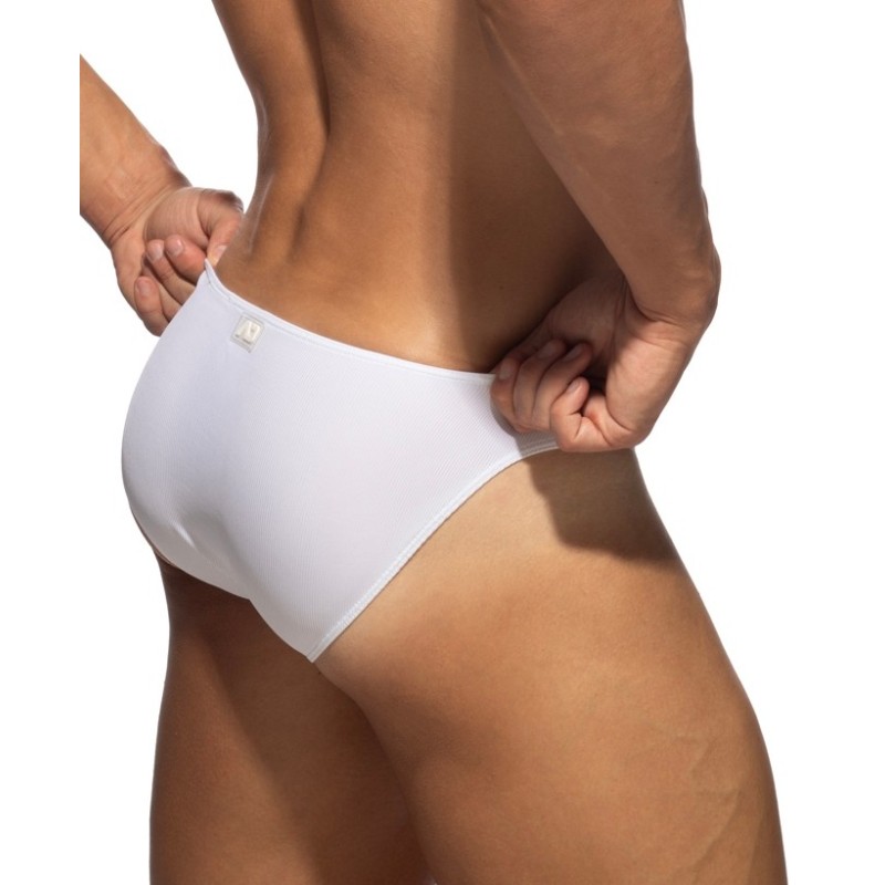 Addicted AD1463 Sexy Rib Bikini Brief White
