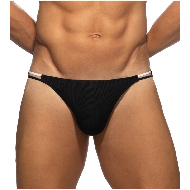 Addicted AD1463 Sexy Rib Bikini Brief Black