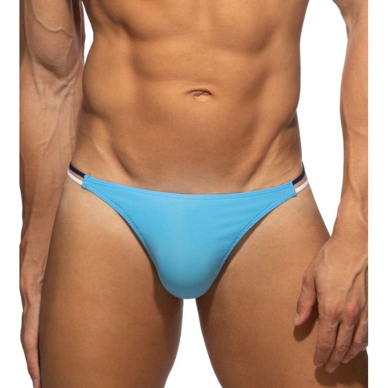 Addicted AD1464 Sexy Rib Thong Sky Blue