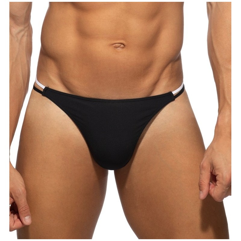 Addicted AD1464 Sexy Rib Thong Black