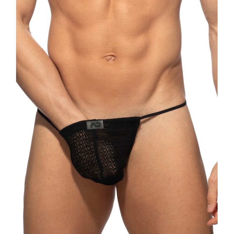 Addicted AD1462 Chevron G-String Black