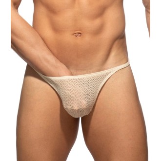 Addicted AD1460 Chevron Thong Beige