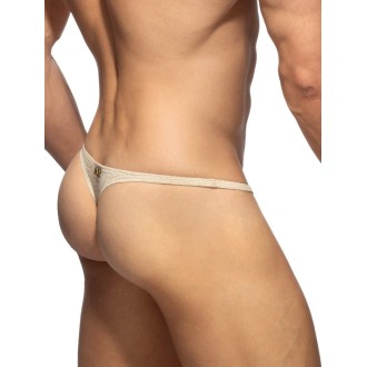 Addicted AD1460 Chevron Thong Beige