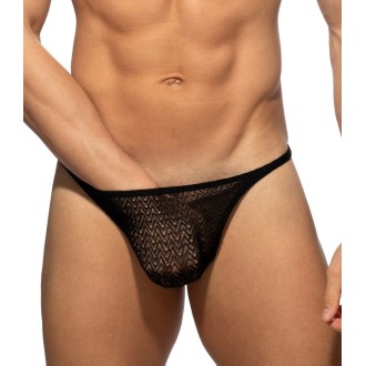 Addicted AD1460 Chevron Thong Black