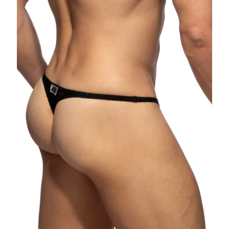 Addicted AD1460 Chevron Thong Black