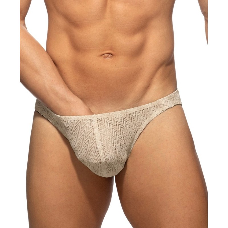 Addicted AD1459 Chevron Bikini Brief Beige