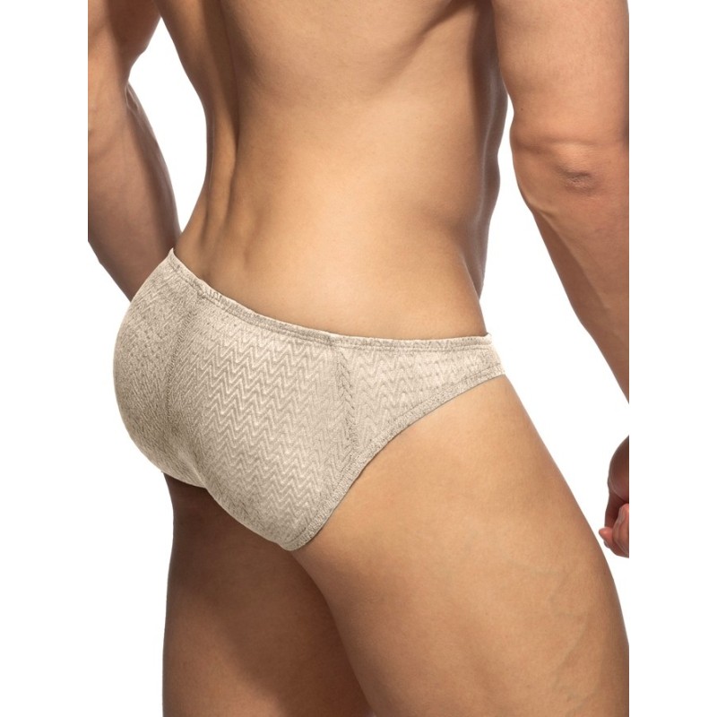 Addicted AD1459 Chevron Bikini Brief Beige